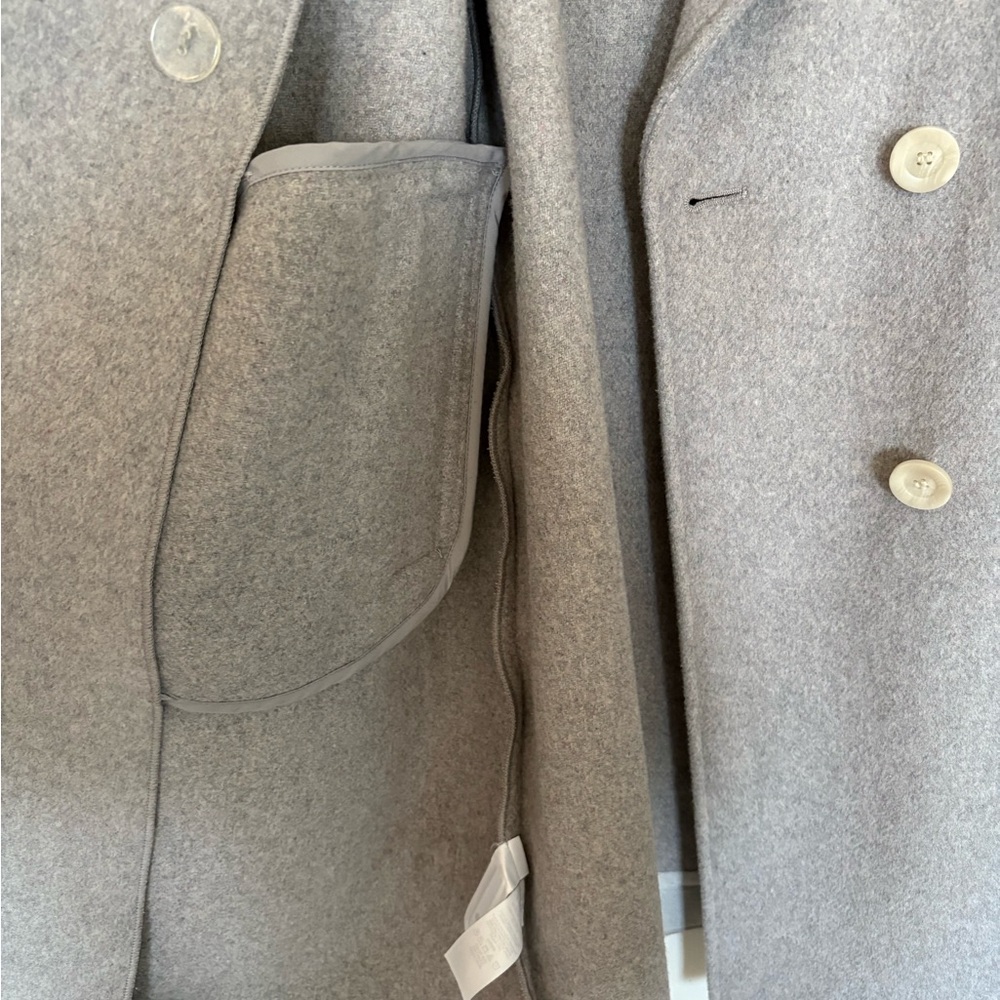LOFT Women's Gray Double-Breasted Pea Coat - Picture 7 of 8
